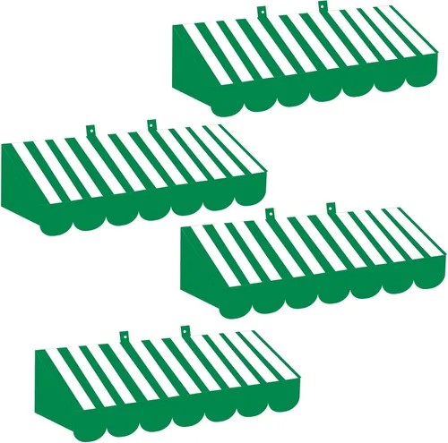 Vista 13 de Tallew 4 Piezas Toldo de Circo 3D Decoración de Pared Toldo de Carnaval para Halloween Carnaval Fiesta Temática Decoraciones de Aula (Negro y Blanco)