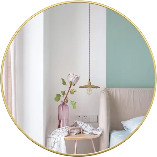 Vista 13 de Growsun Espejo Redondo Negro de 20 Pulgadas Espejo Circular para Baño, Tocador, Dormitorio, Decoración del Hogar