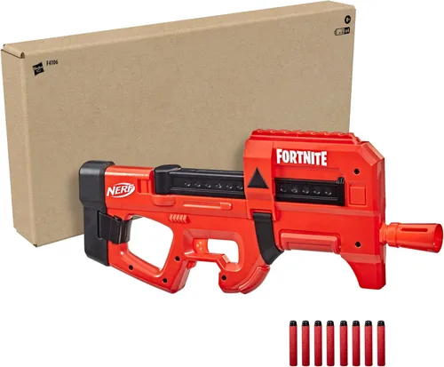 Vista 2 de Nerf Fortnite Compact SMG Motorized Blaster, Ultra Red Wrap Design, 8-Dart Internal Clip, 8 Elite Foam Darts, Electric Semi Auto Fortnite Toy Blaster