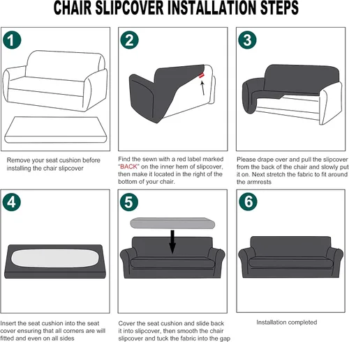 Vista 7 de CRFATOP Fundas elásticas para silla, fundas para sofá, fundas para sofá, fundas para sofá, fundas protectoras de muebles con parte inferior elástica