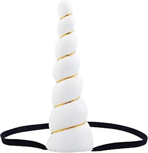 Vista 5 de Delicate Dew Shiny Unicorn Horn Elastic Headband Cosplay Costume Easter Headpiece Un negro