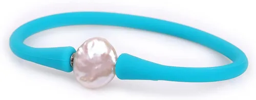 Vista 21 de GEM-Inside Big - Pulsera de joyería de perlas de 0.512 in para dama de honor, color negro, apilable, goma de silicona, elástica, perlas cultivadas