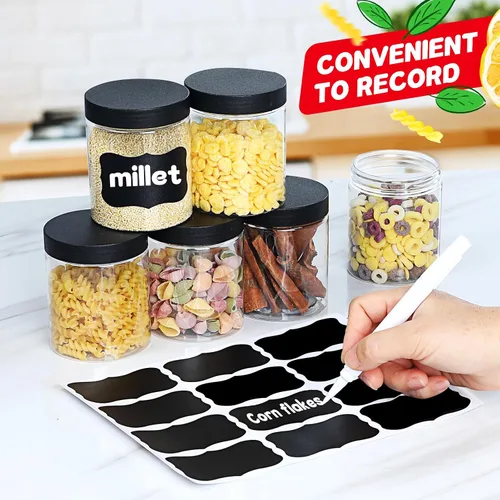 Vista 13 de sietpoek 48 PIEZAS Tarros de Plástico de 8 OZ con Tapas de Rosca, Etiquetas Recipientes Redondos Vacíos Rellenables de Slime para Almacenar