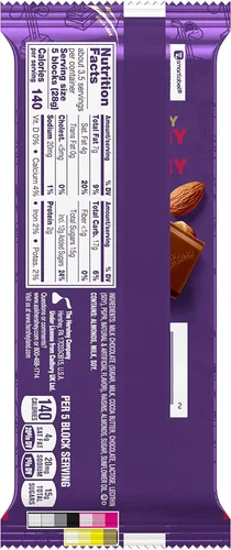 Vista 3 de CADBURY DAIRY MILK - Chocolate con leche de frutas y nueces con pasas y almendras, envueltos individualmente, barras de 3.5 onzas (14 unidades)