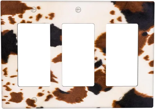 Vista 36 de Placa de interruptor de luz de 3 cuadrillas de piel de vacuno, placa frontal eléctrica de triple palanca para baño, cocina, dormitorio, habitación