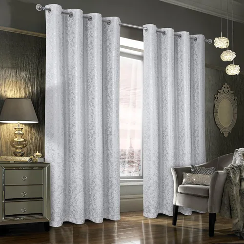 Vista 13 de always4u Cortinas de Terciopelo Acanalado Negro y Dorado con Estampado de Damasco en Lámina 100% Opacas de 84 Pulgadas de Largo, Cortinas de 2