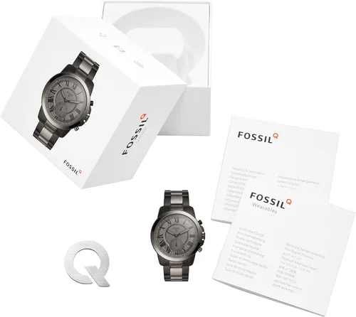 Vista 7 de Fossil Reloj inteligente híbrido Q Grant humo acero inoxidable, talla única , Gris humo