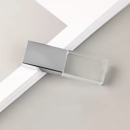 Vista 3 de New Crystal Transparent Rectangle Genuine USB Flash Drive Wedding Gift Pen Drive,Silver