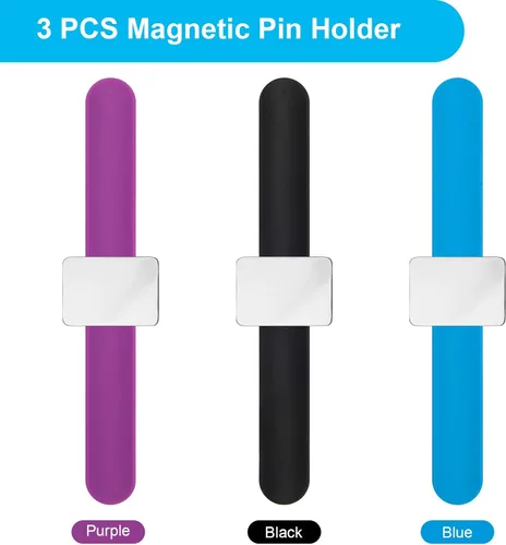 Vista 7 de Coitak 3 muñequeras magnéticas con soporte de alfiler, alfiler magnético de costura con pulsera para coser