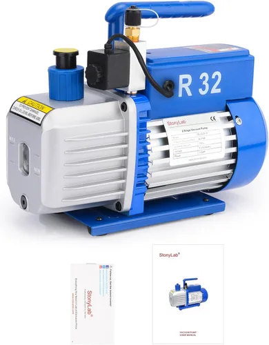 Vista 3 de stonylab Bomba de vacío, bomba de aceite de vacío de paletas rotativas de dos etapas con función R32 a prueba de explosiones, vacío definitivo