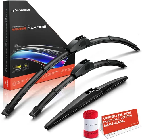 Vista 49 de A-Premium Juego de 3 limpiaparabrisas con indicador de desgaste y toalla, compatible con Dodge Nitro 2007-2011, juego de escobillas