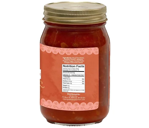 Vista 2 de Green Jay Gourmet Fruity Favorites Paquete Variado de Salsa - Salsa de Cereza, Salsa de Melocotón, Salsa de Mango - Set de Regalo de Salsa de Frutas