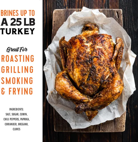 Vista 3 de Fire & Flavor All Natural- Kit de salmuera de hierbas perfectas para pavo, perfecto para asar, asar a la parrilla, ahumar, freír, 16.6 onzas