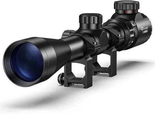 Vista 7 de CVLIFE 3-9x40 Rifle Scope, Red & Green Illuminated Optical Riflescope, 1 inch Tube Scope for Hunting with Mounts