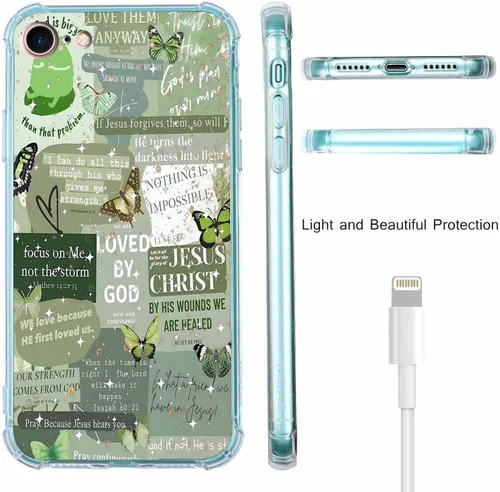 Vista 117 de Cubierta de Teléfono con Versículos de la Biblia y Citas Cristianas de Jesús en Collage, Funda Protectora Suave de TPU de Moda para iPhone 16 Pro, #1