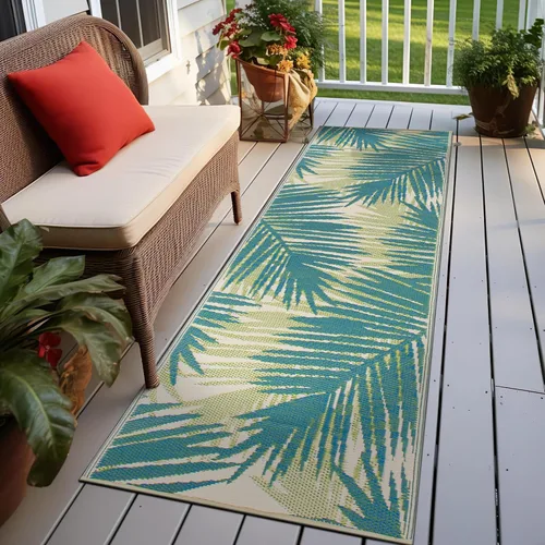 Vista 7 de Rugshop Alfombra de plástico reciclado de alta calidad, reversible, sin arrugas, impermeable, de plástico reciclado de alta calidad