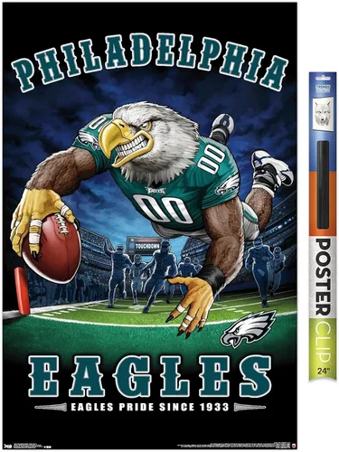 Vista 17 de Trends International NFL Philadelphia Eagles - Póster de pared de End Zone 17, 14.725 x 22.375 pulgadas, versión enmarcada de madera de granero