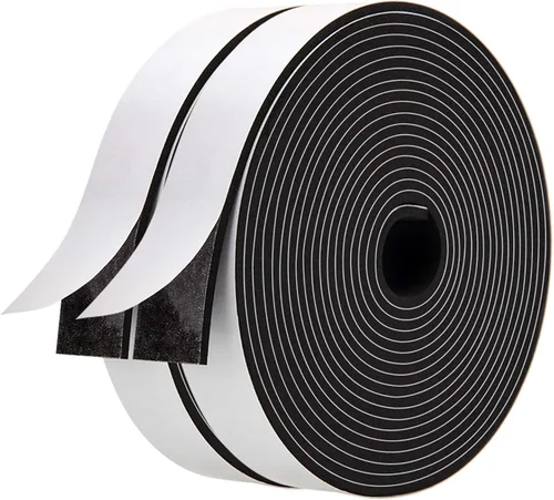 Cinta de espuma de neopreno para burletes de 1 pulgada x 1/8 pulgadas, sello de alta densidad para puerta y ventana, 33 pies (2 rollos x 16.5 pies)