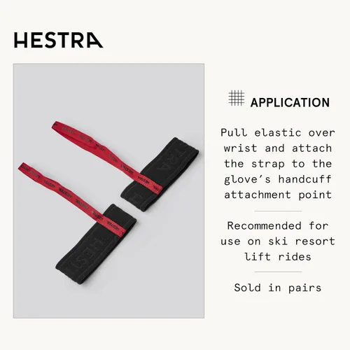 Vista 2 de Hestra Correas elásticas de muñeca para hombre para esquí y snowboard, accesorios de correa de guante (100/1.378 in)
