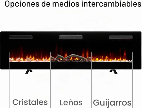Vista 6 de Dimplex Sierra - Chimenea eléctrica lineal de 48 pulgadas, color negro, 1400 W