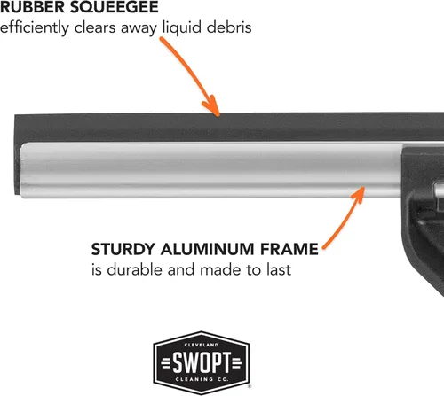 Vista 7 de SWOPT Cabezal de escobilla de goma combinada de 12 pulgadas, hoja con almohadilla de microfibra desmontable, intercambiable con todos los productos