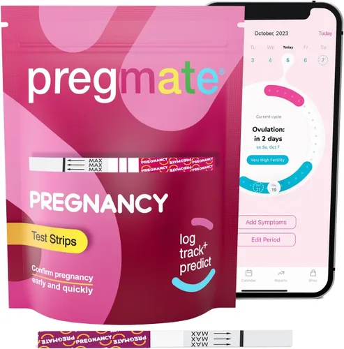 Vista 7 de Kit de test de embarazo Pregmate con tiras de detección de HCG mediante orina, 1