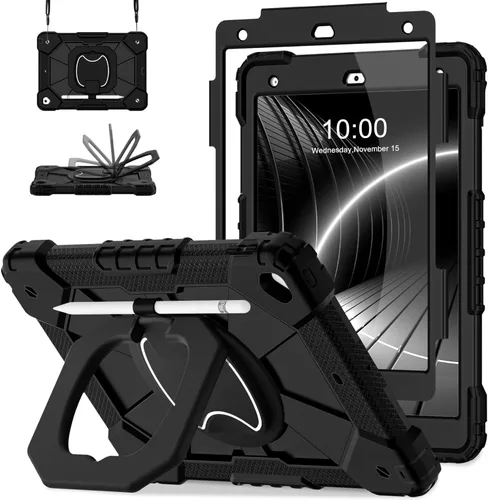 Auizotl Funda para iPad de 9ª/8ª/7ª generación de 10.2 pulgadas con protector de pantalla/soporte giratorio/soporte para bolígrafo, grado militar a