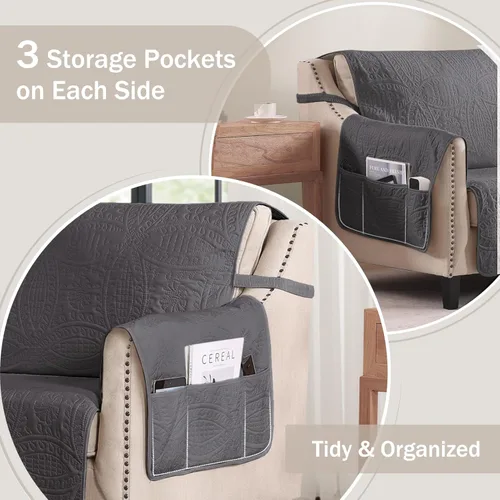 Vista 4 de Fundas acolchadas para silla reclinable, fundas reclinables repelentes al agua, funda reclinable Lazy Boy de ajuste cómodo, funda reclinable apta