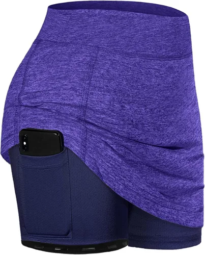 BLEVONH Liner Non-Slip Belt Golf Skorts Skirts for Women with Pocket XS-2XL