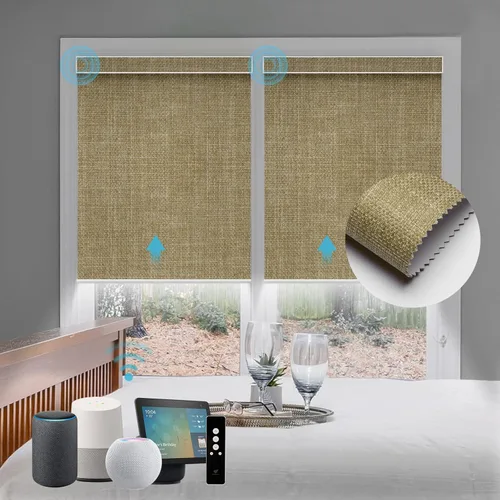 Vista 66 de SmartWings Persianas Motorizadas con Sombras para Ventana Control Remoto Funciona con Thread Apple Homekit Z-Wave Alexa 100% Blackout de Doble Cara