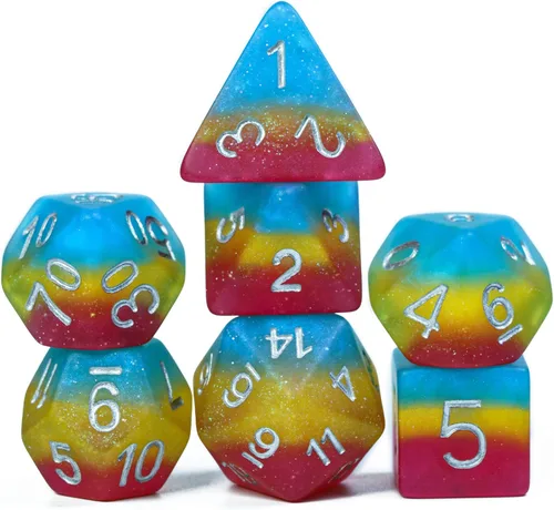 Vista 31 de Juego de 11 dados poliédricos de resina DND, dados de jade D&D para juegos de rol, juego de mesa RPG (verde)