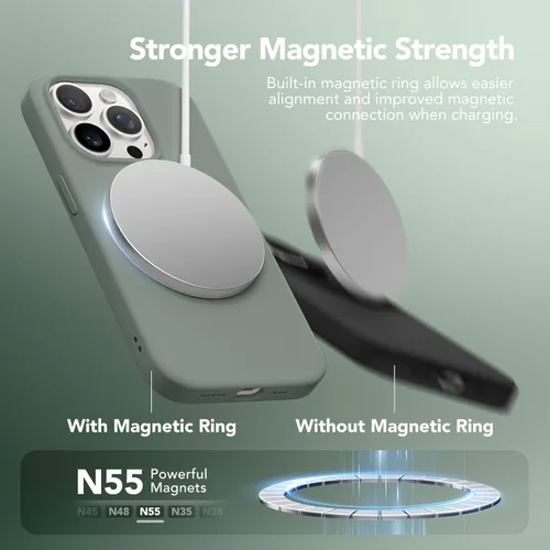 Vista 58 de GONEZ Funda magnética para iPhone 14, compatible con Magsafe, con protector de pantalla + protector de cámara, forro de microfibra antiarañazos