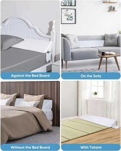 Vista 8 de Forias Cabecero de almohada de cuña para cama, relleno de espacio de cama (0-7 pulgadas), tamaño King entre colchón y cabecero, almohada triangular