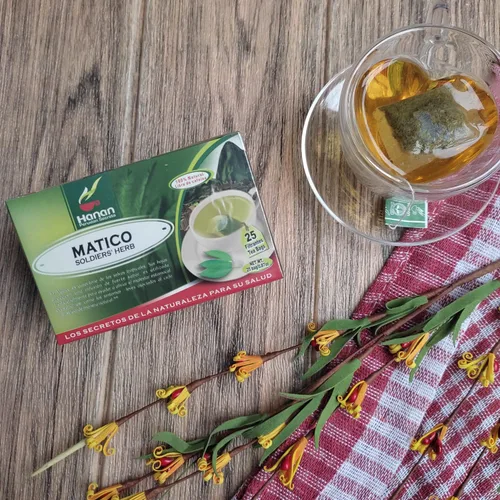 Vista 2 de Hanan Peruvian Secrets Matico (Hierba de Soldado) Hierba de Soldados 100% Natural 25 Bolsas de Té Ayuda con Irregularidades Menstruales