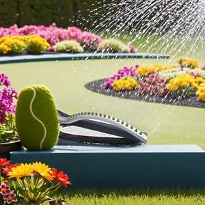 Vista 6 de Aspersor oscilante para césped, 19 boquillas de latón, rango de cobertura de 26 a 33 pies
