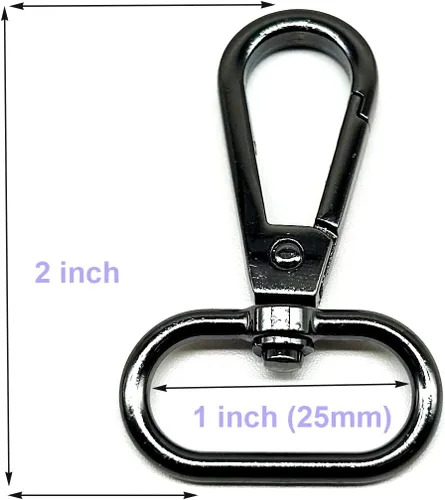 Vista 4 de Cierres giratorios de langosta negros de 1 pulgada para puerta de empuje de 1 pulgada, ganchos giratorios de 1 pulgada para hacer bolsos, cierre