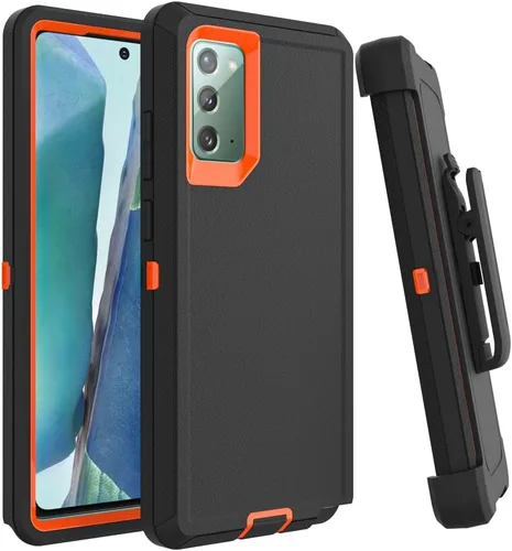 Vista 47 de Funda WOGROO para Galaxy Note 8, funda protectora resistente a caídas y golpes de grado pesado y resistente para Samsung Galaxy Note 8, Negro+Naranja