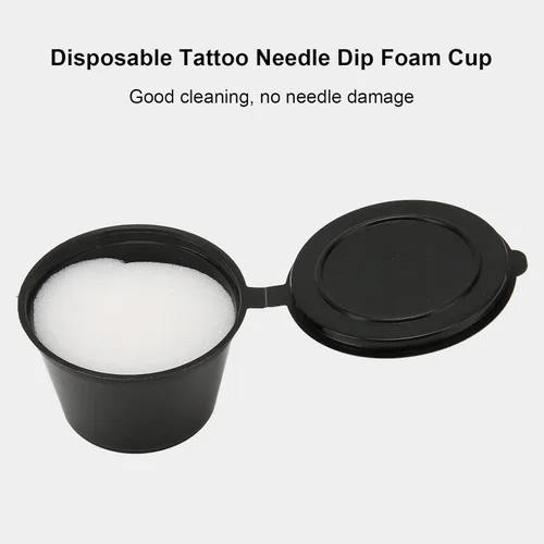 Vista 3 de 18PCS desechables tatuaje aguja inmersión limpieza tazas, cartucho profesional de espuma de inmersión taza de limpieza tatuaje suministros limpios