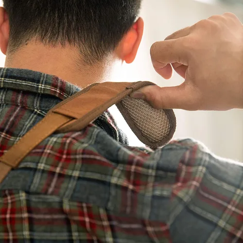 Vista 5 de Texas Canvas Wares Delantal de trabajo de lona encerada resistente con bolsillos, edición de lujo con hebilla de liberación rápida ajustable hasta