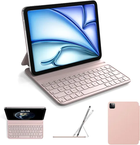 Vista 13 de HOU Funda con teclado para iPad de 10ª generación/iPad de 11ª generación de 11 pulgadas A16 2025 – Folio inteligente, ultra delgada, carga