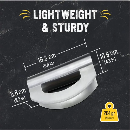 Vista 8 de Herramienta de corte de ensalada Checkered Chef, cuchillo Mezzaluna de acero inoxidable para vegetales