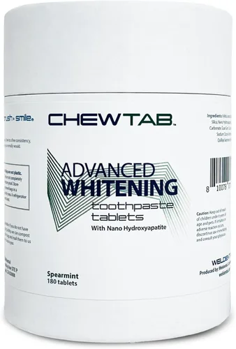 Vista 3 de Chewtab Advanced Whitening - Tabletas de pasta de dientes blanqueadora con nano-hidroxiapatita, 180 unidades de repuesto (canela)