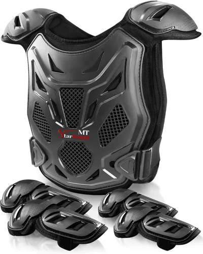 StarknightMT Equipo de moto de cross para niños - Mejorado Grosor de la carcasa Equipamiento profesional de protección para motocicleta juvenil