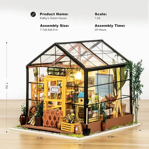 Vista 8 de Rolife Kits de invernadero de casa de muñecas en miniatura de bricolaje y kits de rincón de libro Sakura DIY