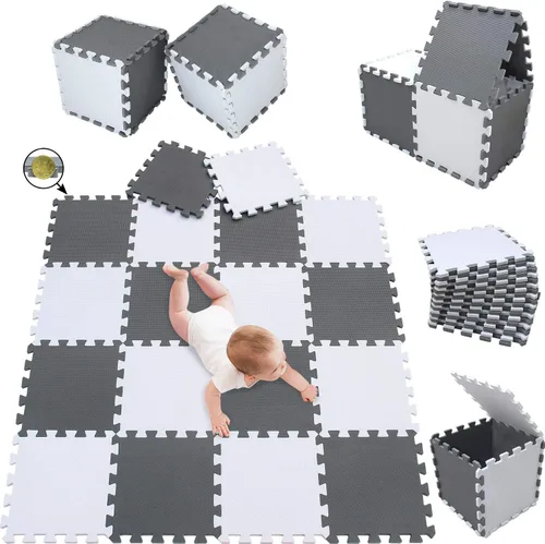 meiqicool Alfombrilla de Espuma para Juego Gruesa de EVA entrelazada para Pisos, Suave, para Niños, Yoga, Ejercicio, Tablero de Bloqueo de