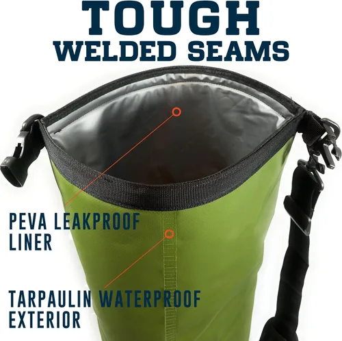 Vista 4 de Enthusiast Gear Mochila térmica flotante con aislamiento superior enrollable, a prueba de fugas, plegable, impermeable, con correa acolchada