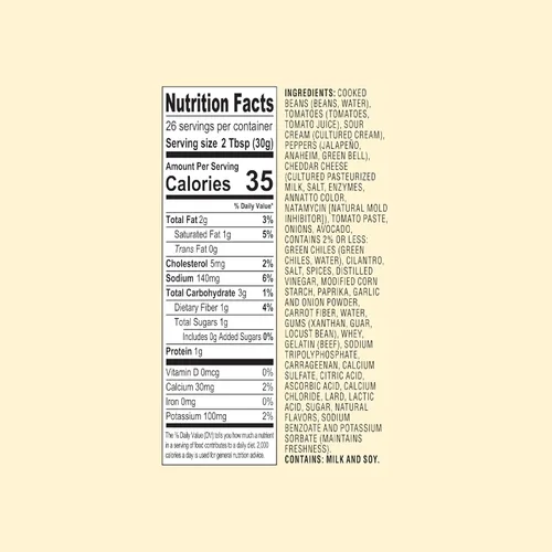 Vista 2 de Rojo's Dip clásico de 5 capas, hecho con frijoles refritos, salsa, guacamole, crema agria, queso cheddar, sin gluten, 28 onzas