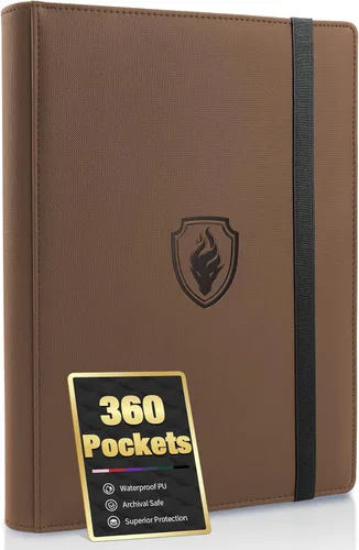 Vista 24 de Carpeta de tarjetas prémium con 9 bolsillos para 360 tarjetas, carpeta de tarjetas coleccionables de poliuretano resistente, álbum de colección