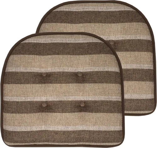 Vista 84 de Sweet Home Collection - Cojín de asiento de espuma viscoelástica y respaldo de caucho antideslizante con capitoné para silla, cojín en U, 17x16 Gris