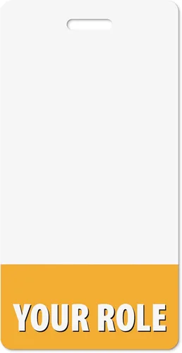 Vista 29 de Personalizado Badge Buddy – en color burdeos – Vertical – Tarjeta de respaldo de doble cara – Duradera y resistente al agua, ideal para profesores